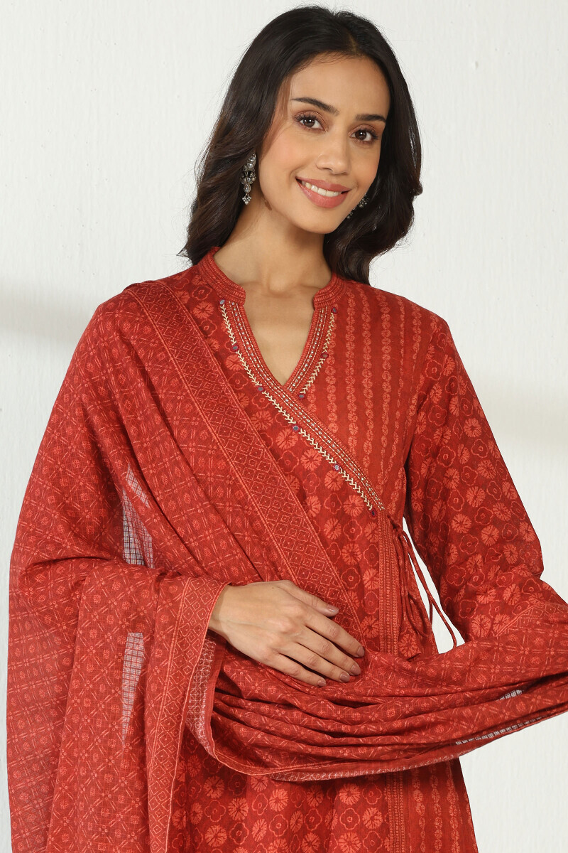 Red Printed Kota Dupatta