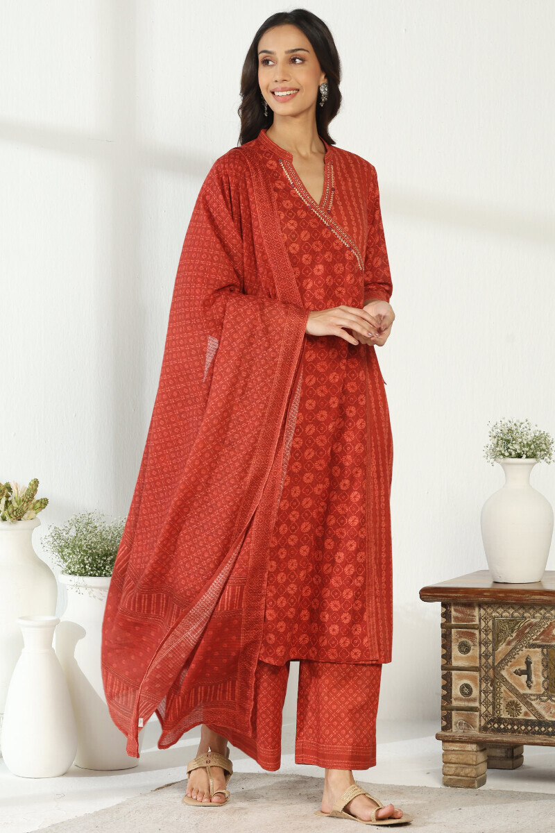 Red Printed Kota Dupatta