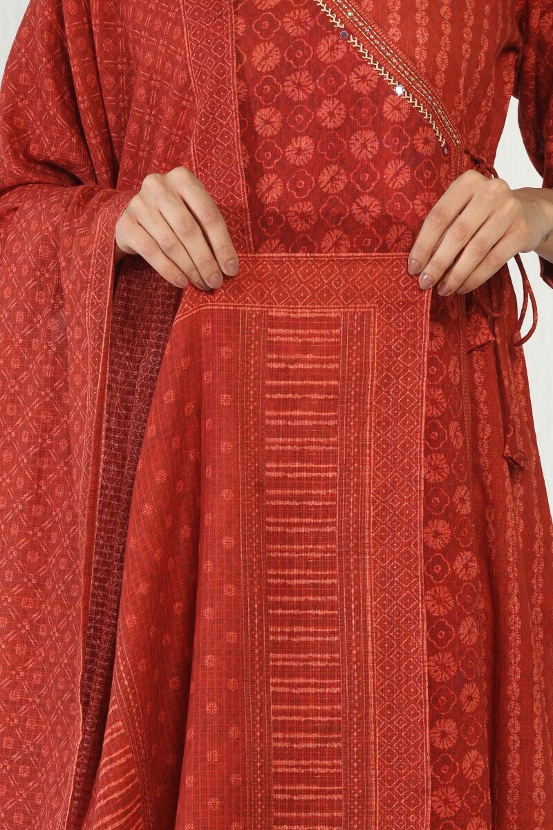 Red Printed Kota Dupatta