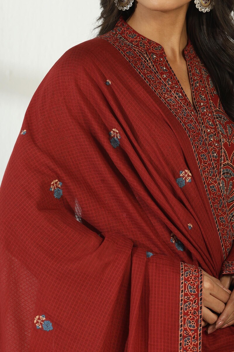 Red Handcrafted Kota Dupatta