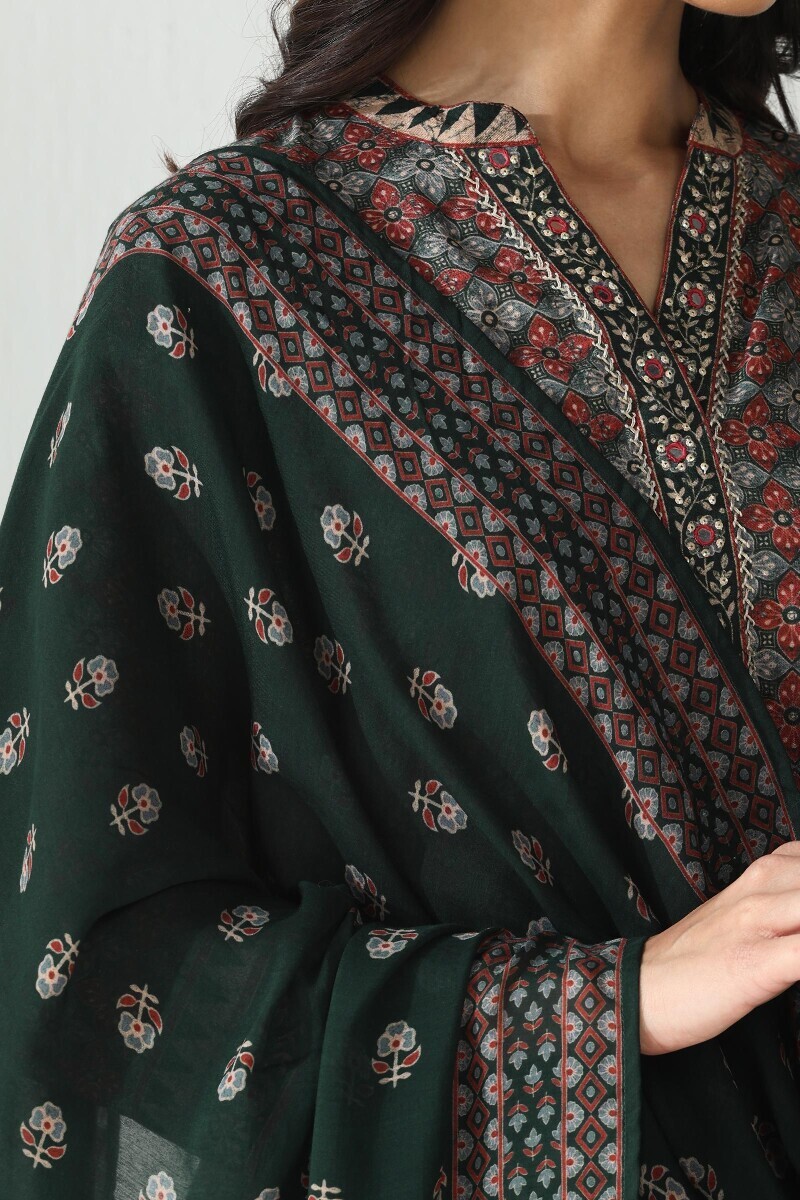 Green Printed Viscose Dupatta