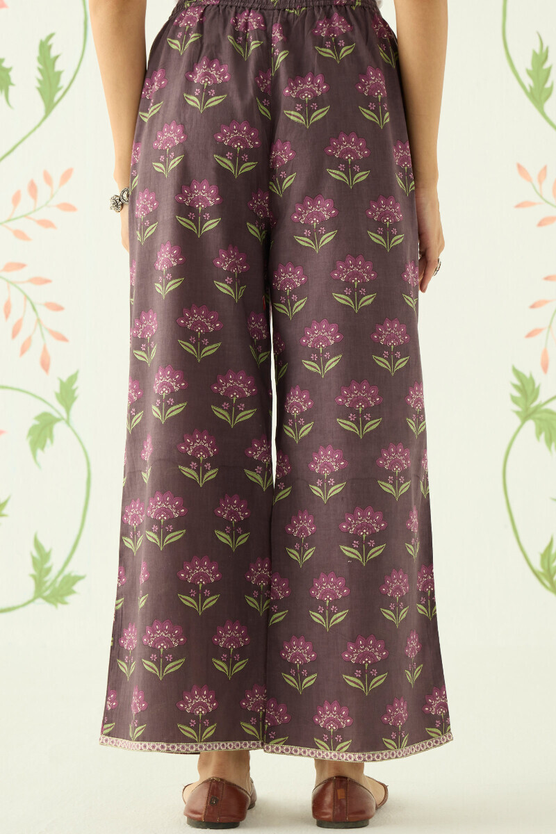 Purple Hand Printed Cotton Farsi