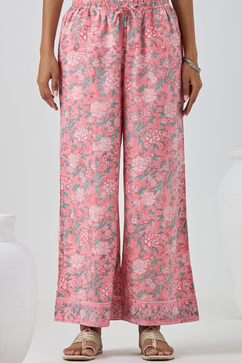 Pink Hand Block-Printed Cotton Farsi