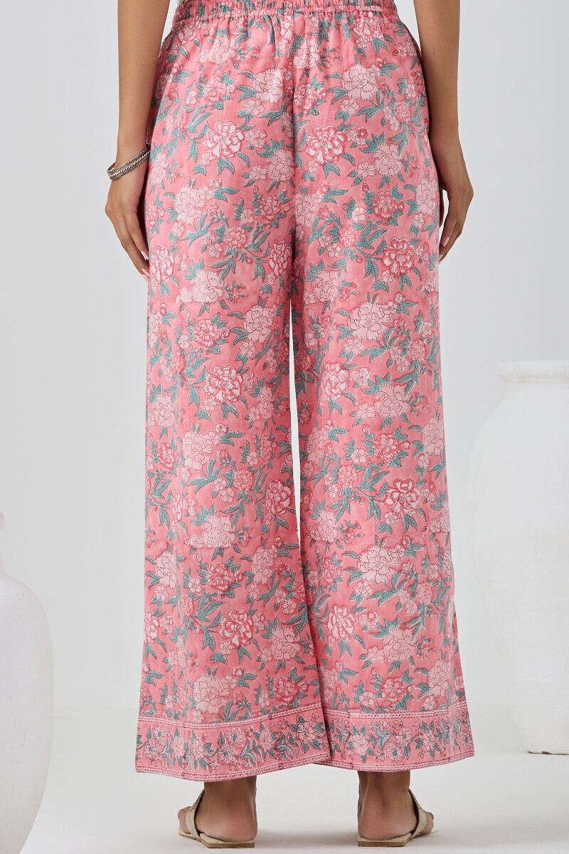 Pink Hand Block-Printed Cotton Farsi