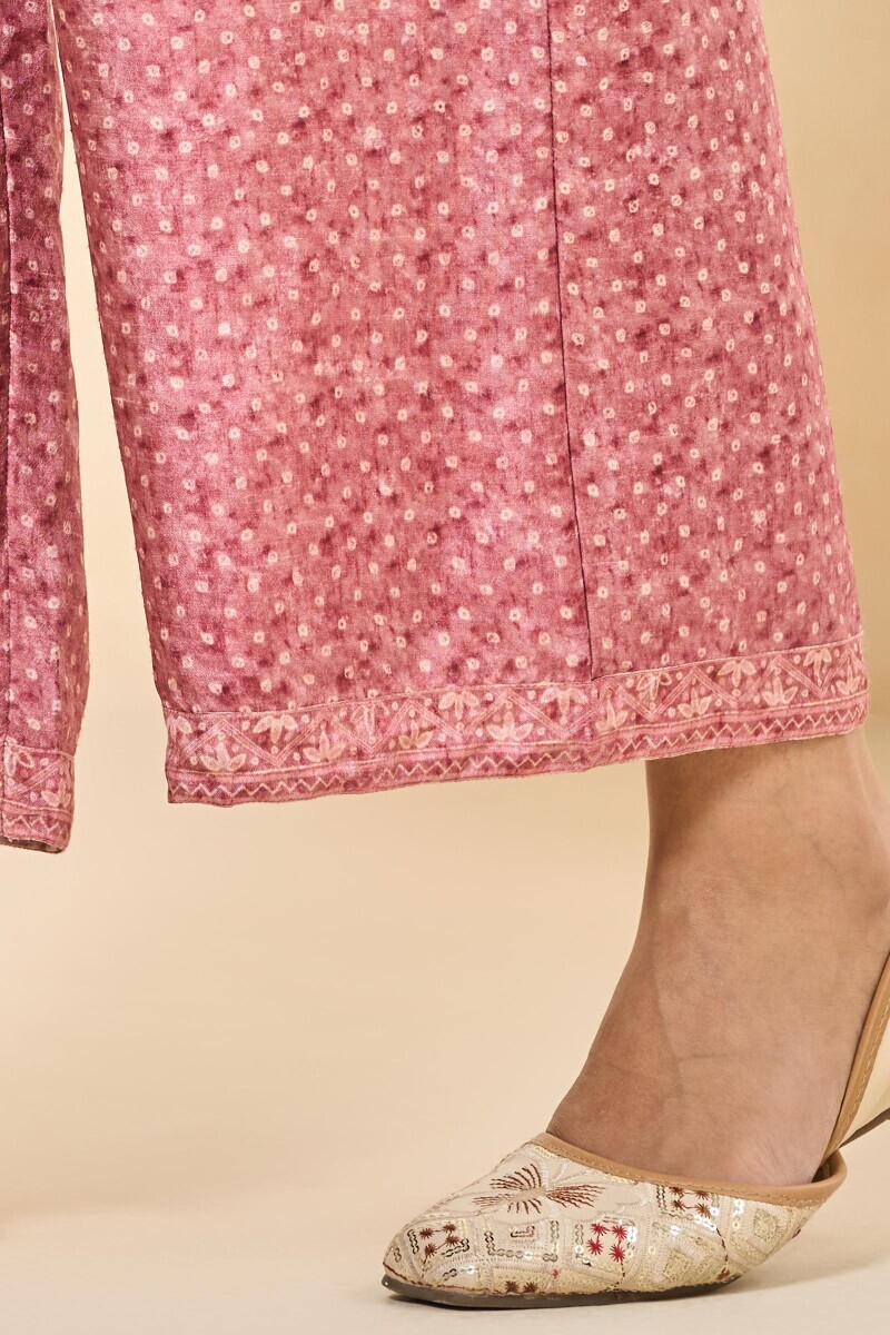Pink Printed Dola Silk Farsi