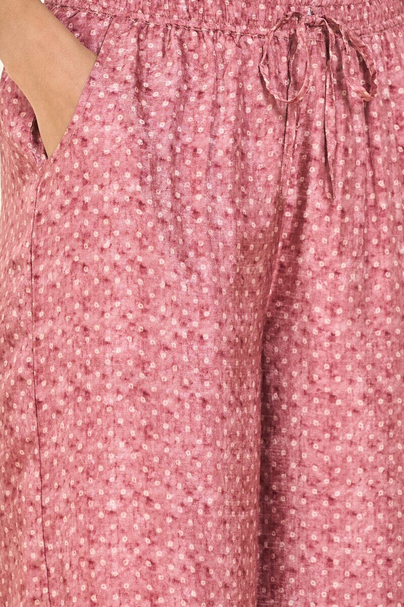 Pink Printed Dola Silk Farsi