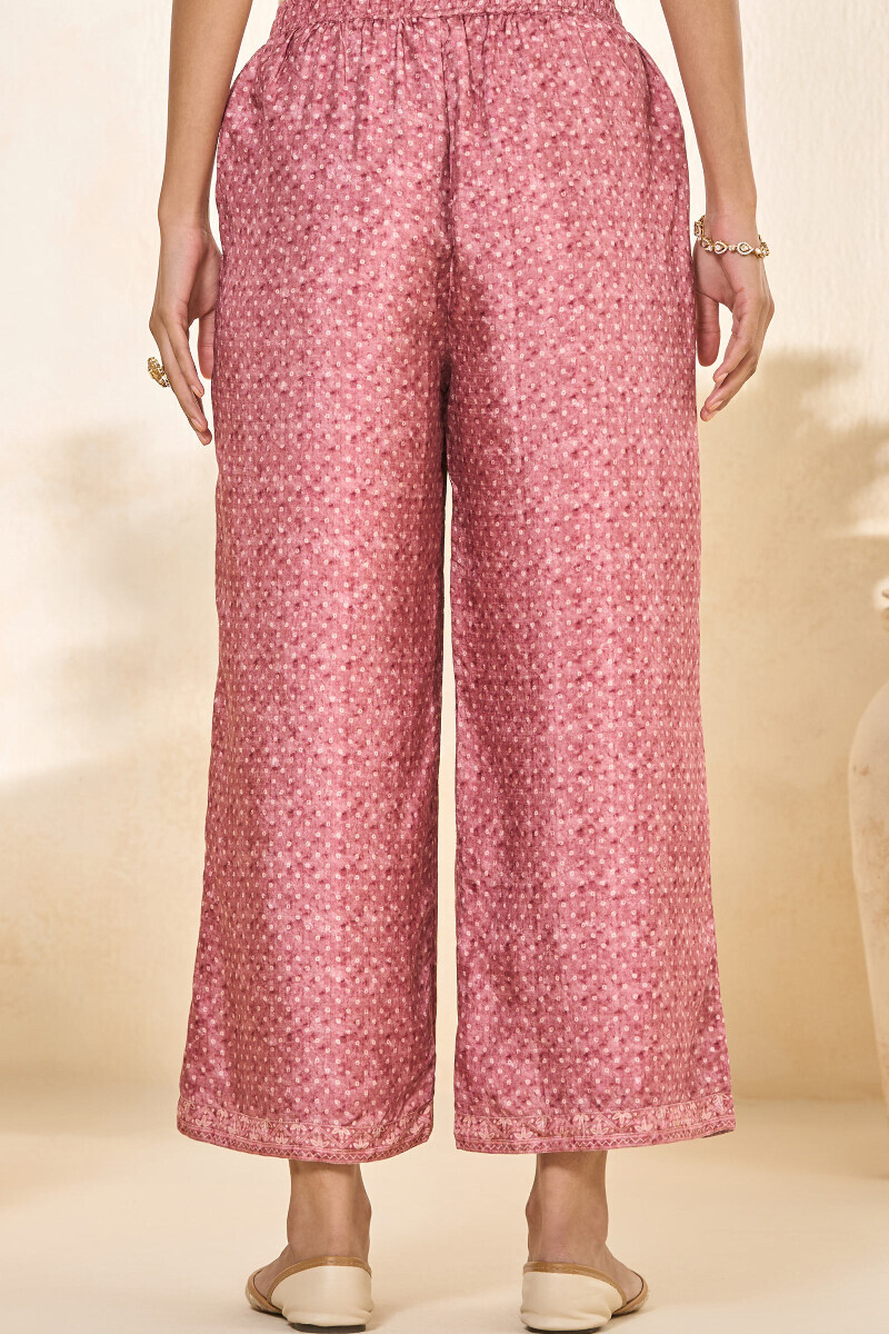 Pink Printed Dola Silk Farsi