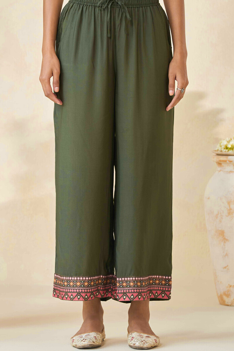Green Handcrafted Viscose Farsi