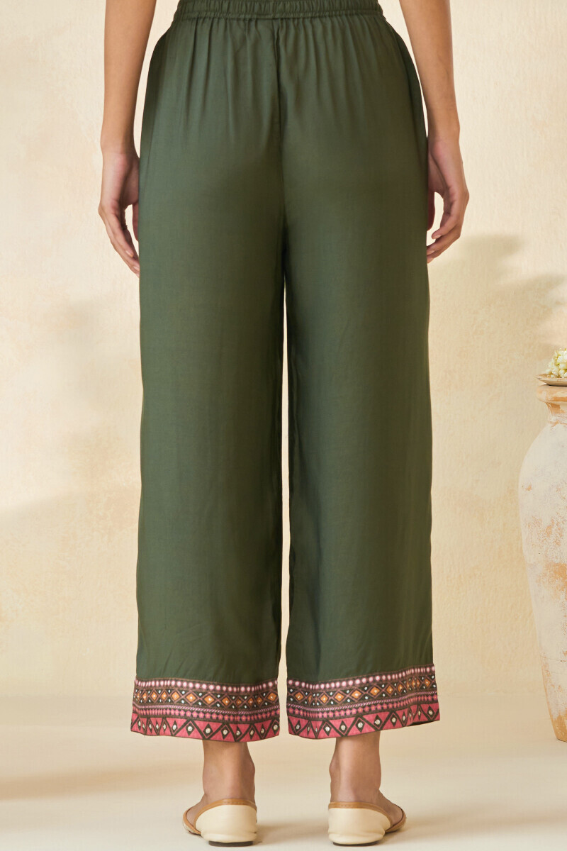 Green Handcrafted Viscose Farsi