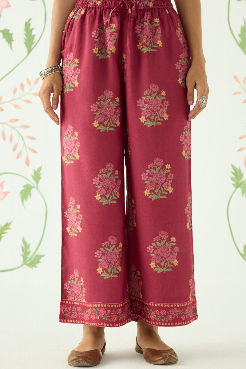 Pink Printed Viscose Farsi