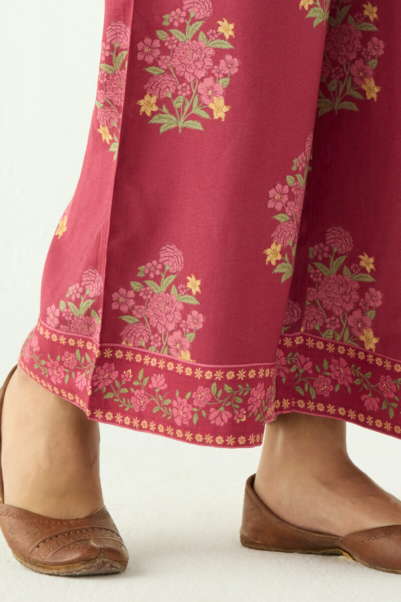Pink Printed Viscose Farsi