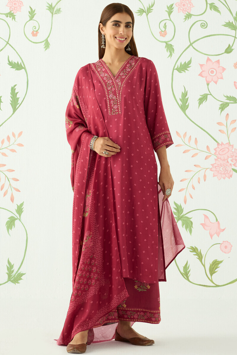 Pink Printed Viscose Farsi