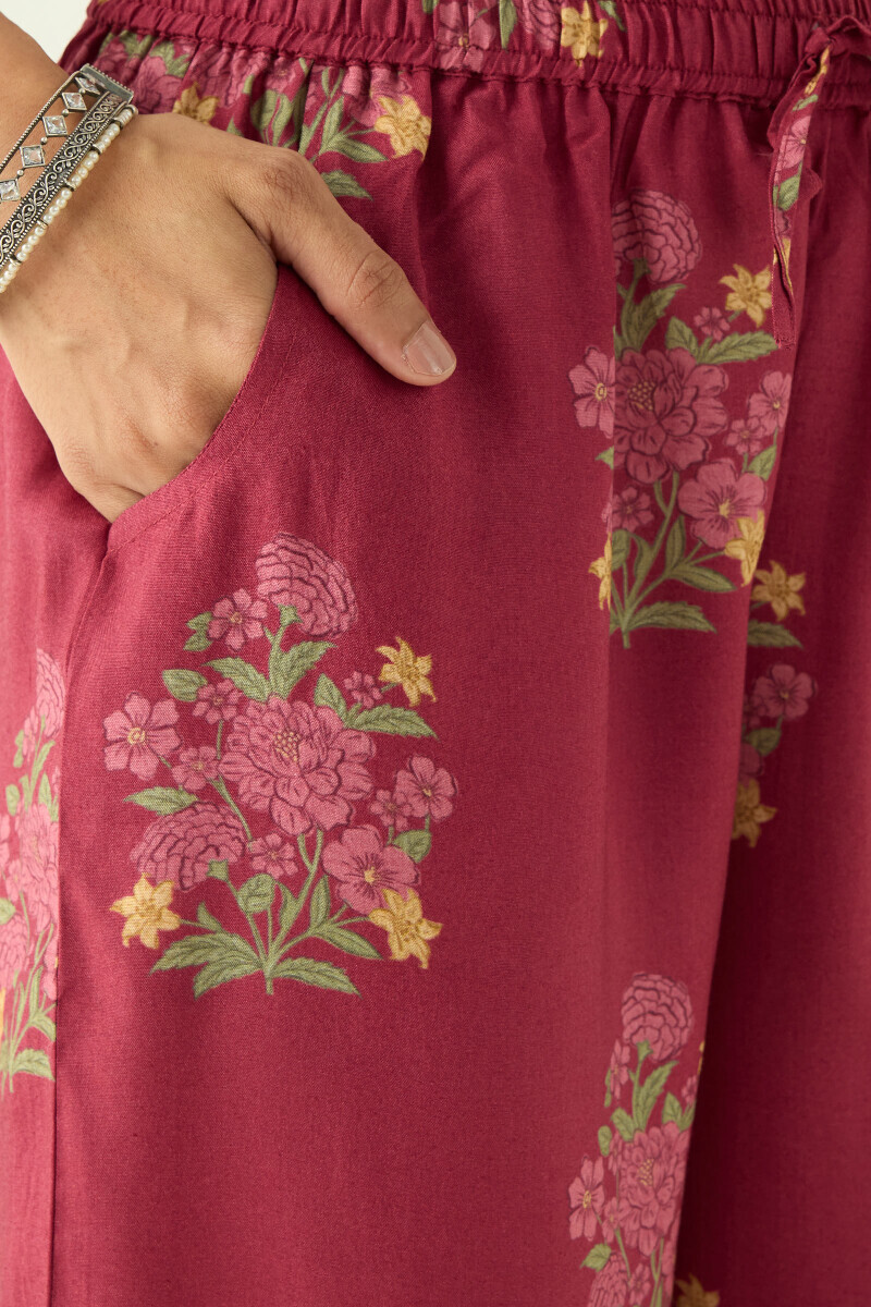 Pink Printed Viscose Farsi