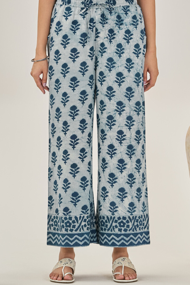 Indigo Hand Block Printed Cotton Farsi