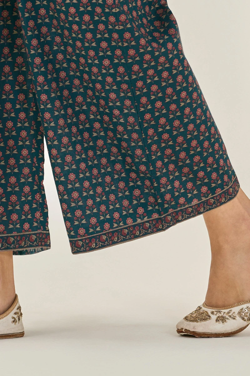 Blue Printed Cotton Farsi