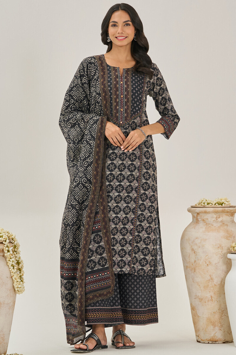 Black Printed Cotton Farsi
