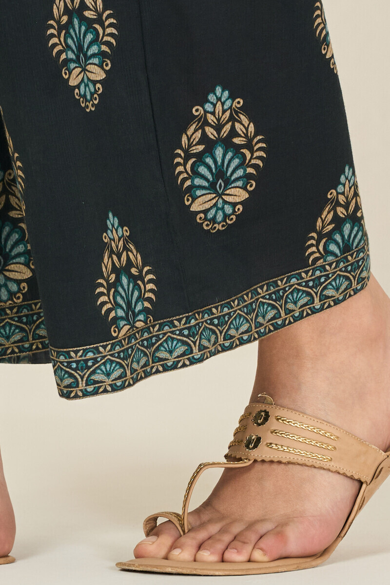 Black Printed Cotton Dobby Farsi