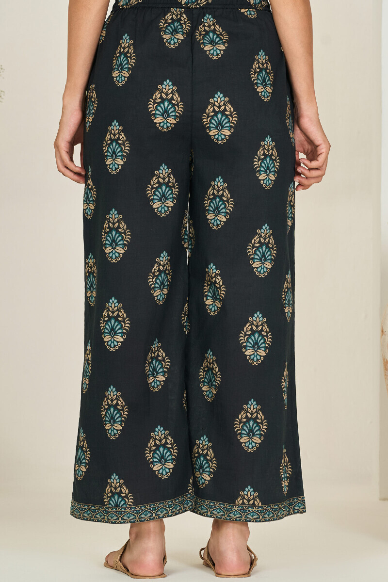 Black Printed Cotton Dobby Farsi