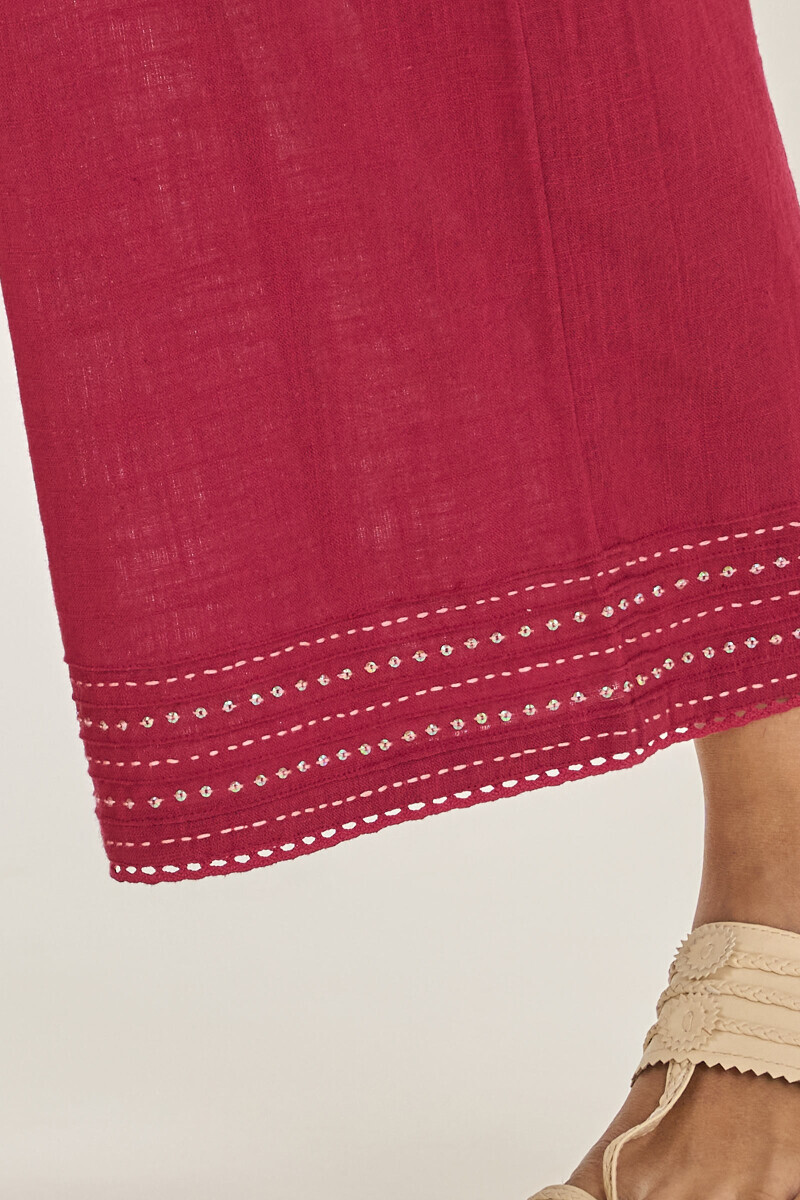 Pink Handcrafted Gauze Slub Farsi