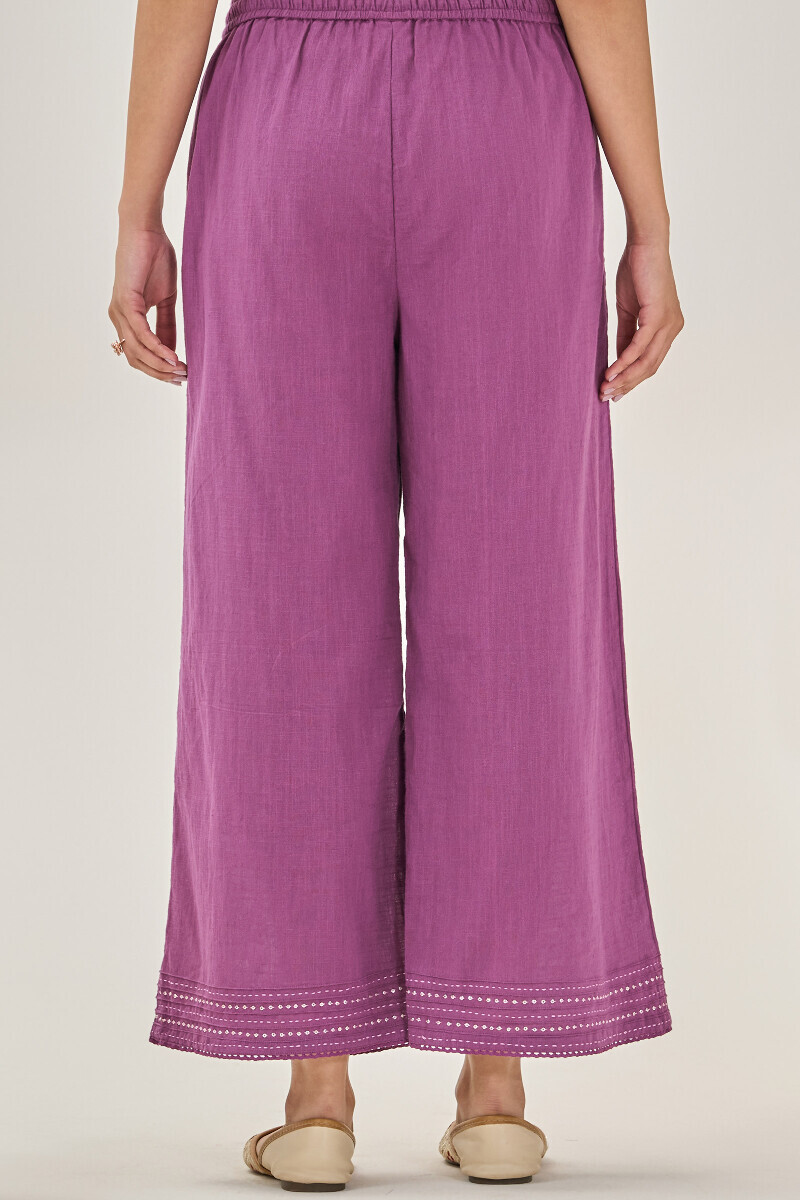 Purple Handcrafted Gauze Slub Farsi