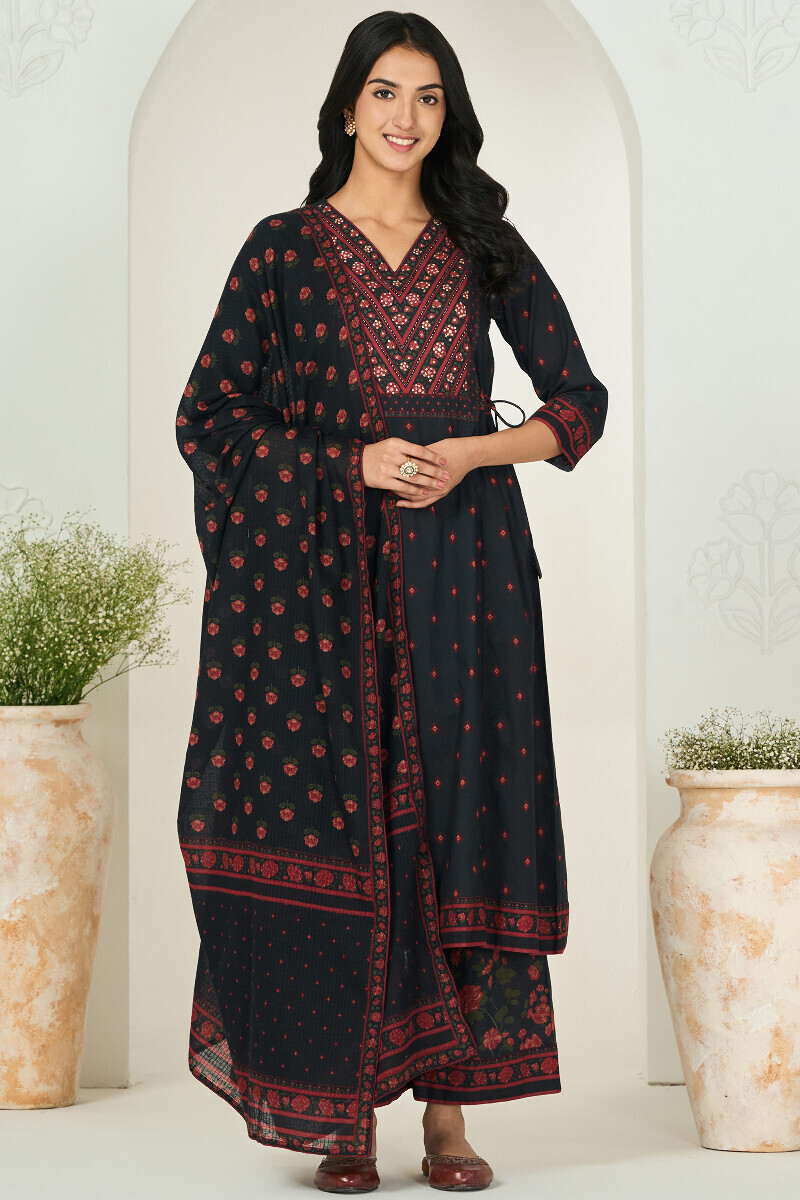 Black Printed Cotton Farsi