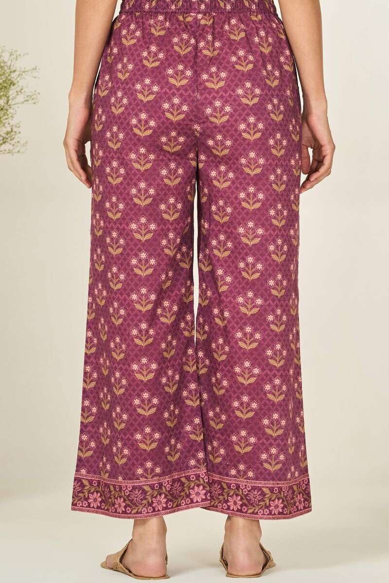 Purple Printed Cotton Farsi