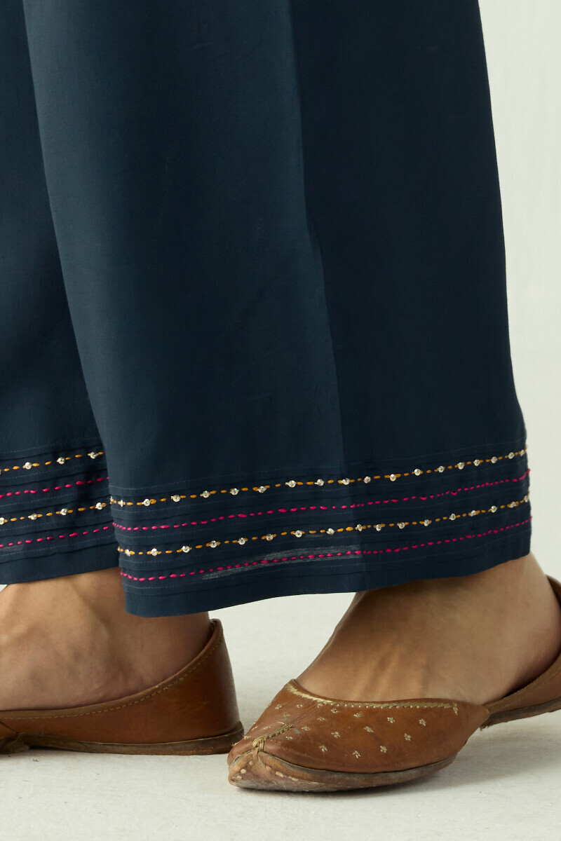 Blue Handcrafted Viscose Farsi