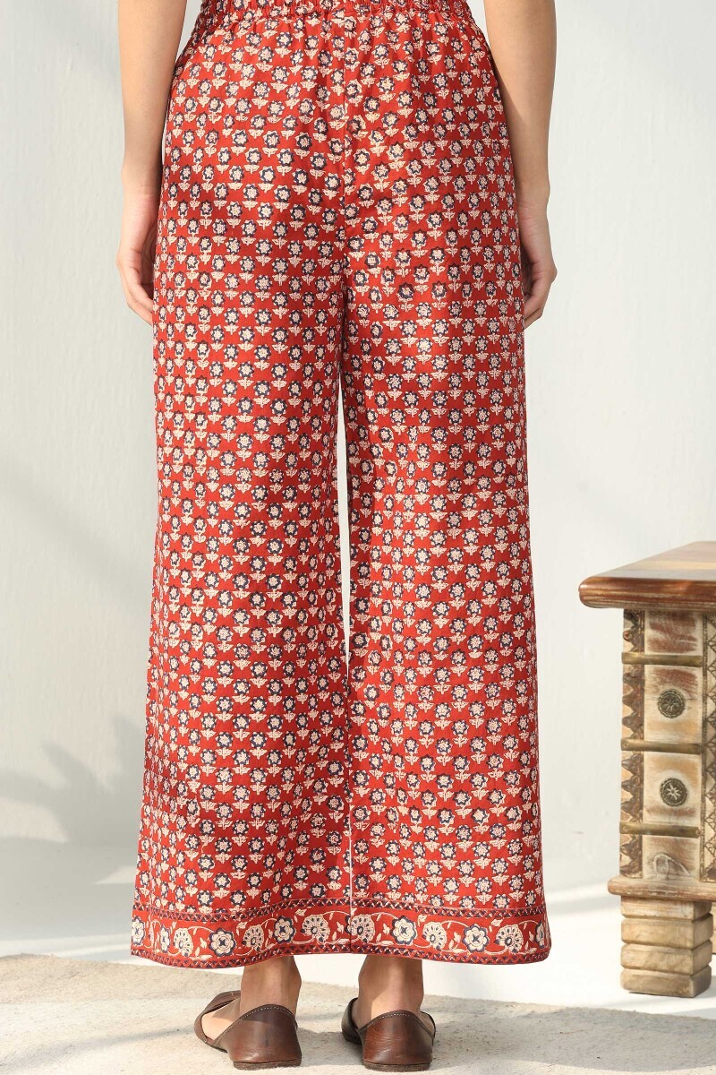 Red Hand Block Printed Cotton Farsi