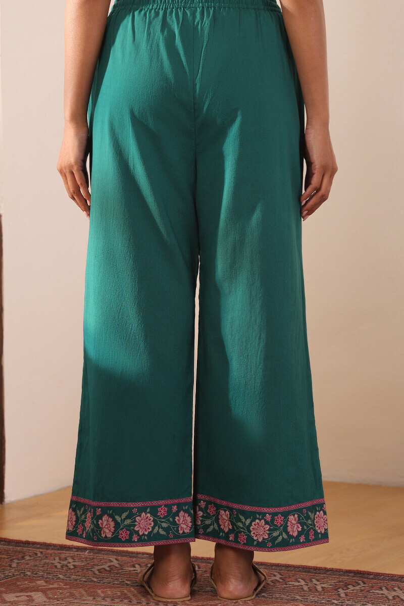 Teal Printed Cotton Farsi