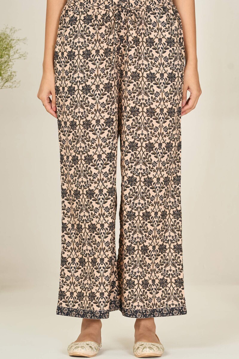 Beige Printed Cotton Farsi