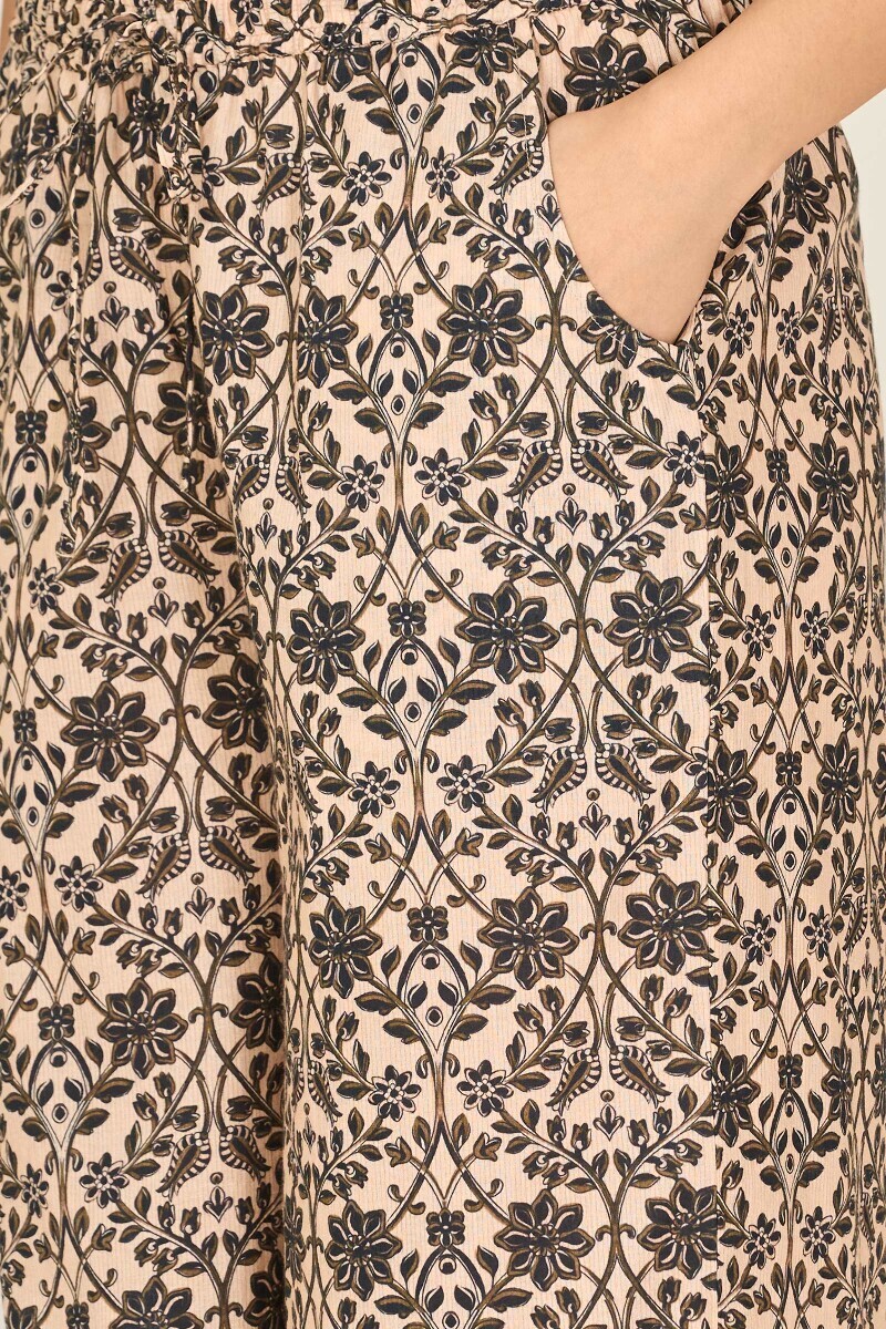 Beige Printed Cotton Farsi