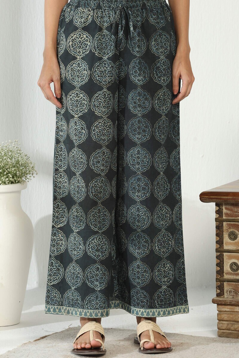 Indigo Hand Block Printed Cotton Farsi