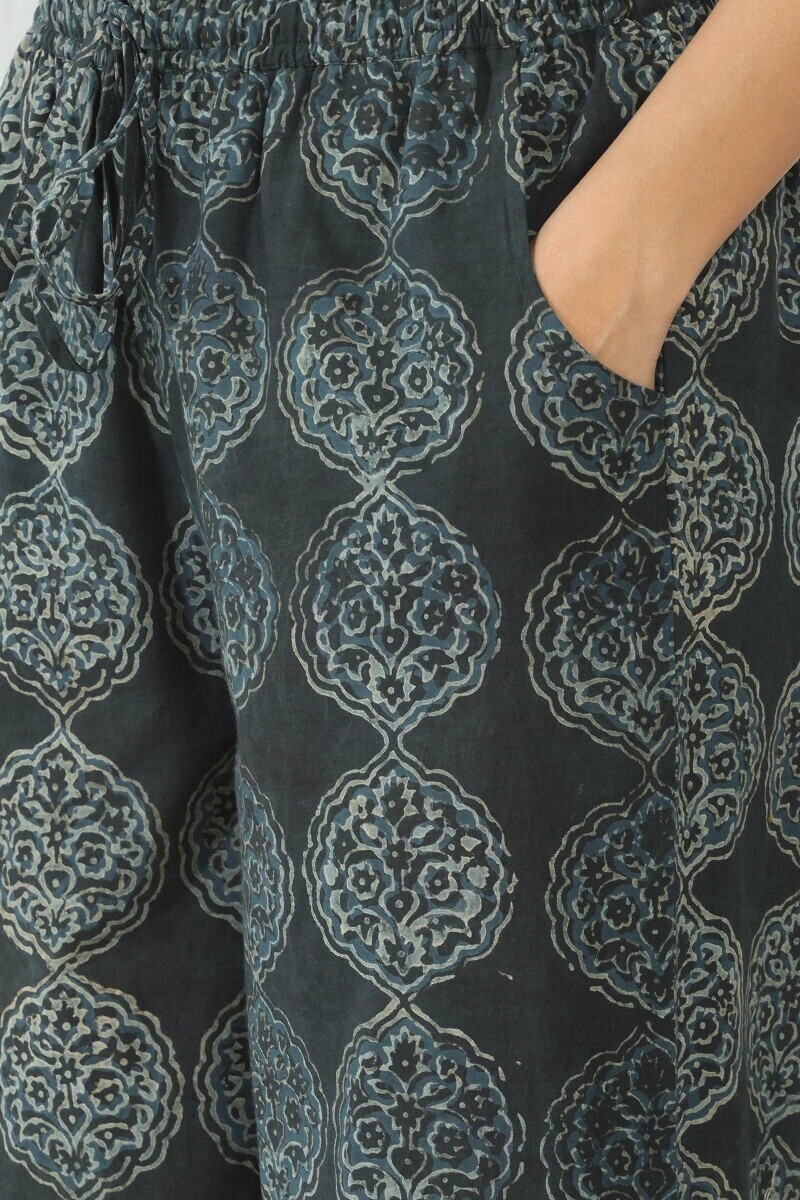 Indigo Hand Block Printed Cotton Farsi
