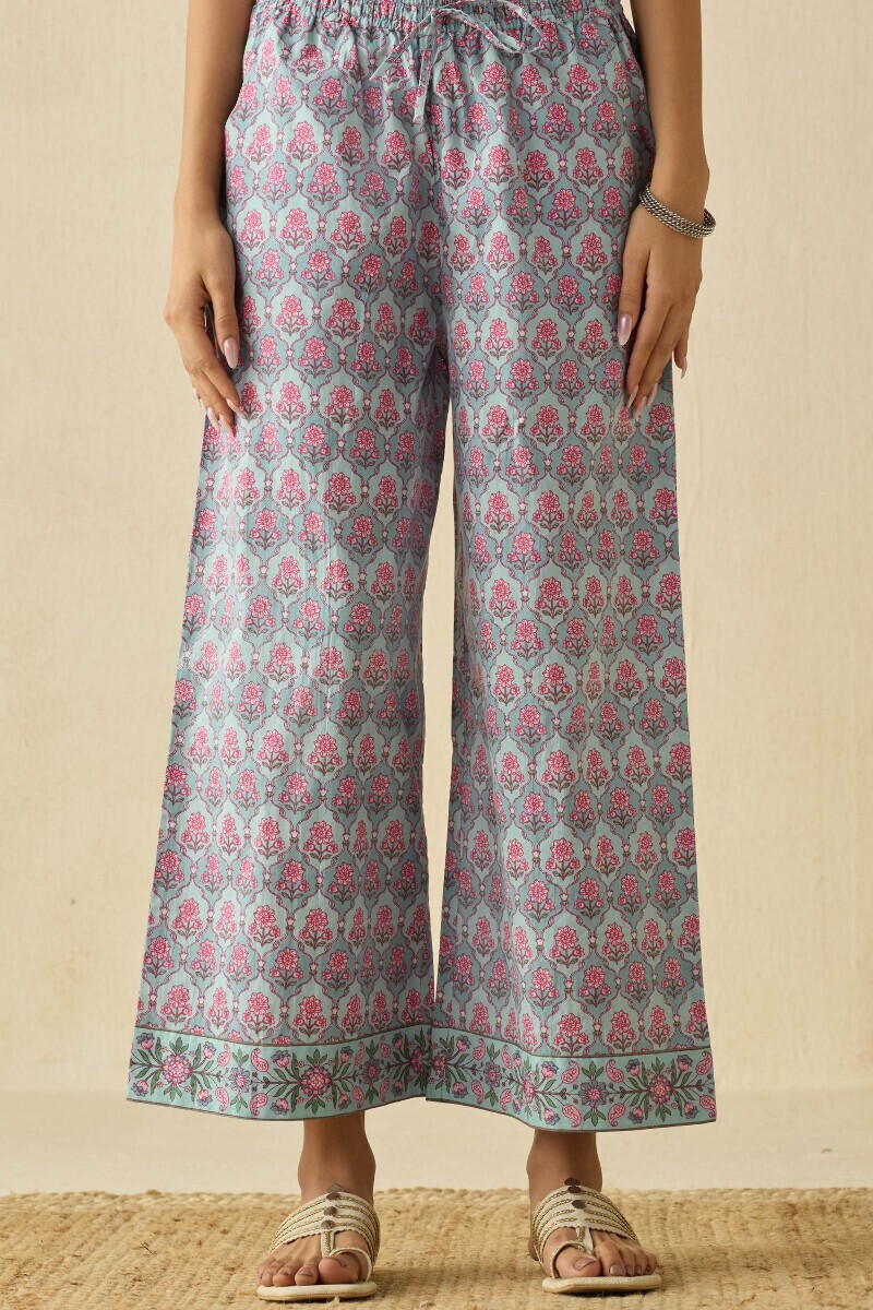 Blue Hand Printed Cotton Farsi