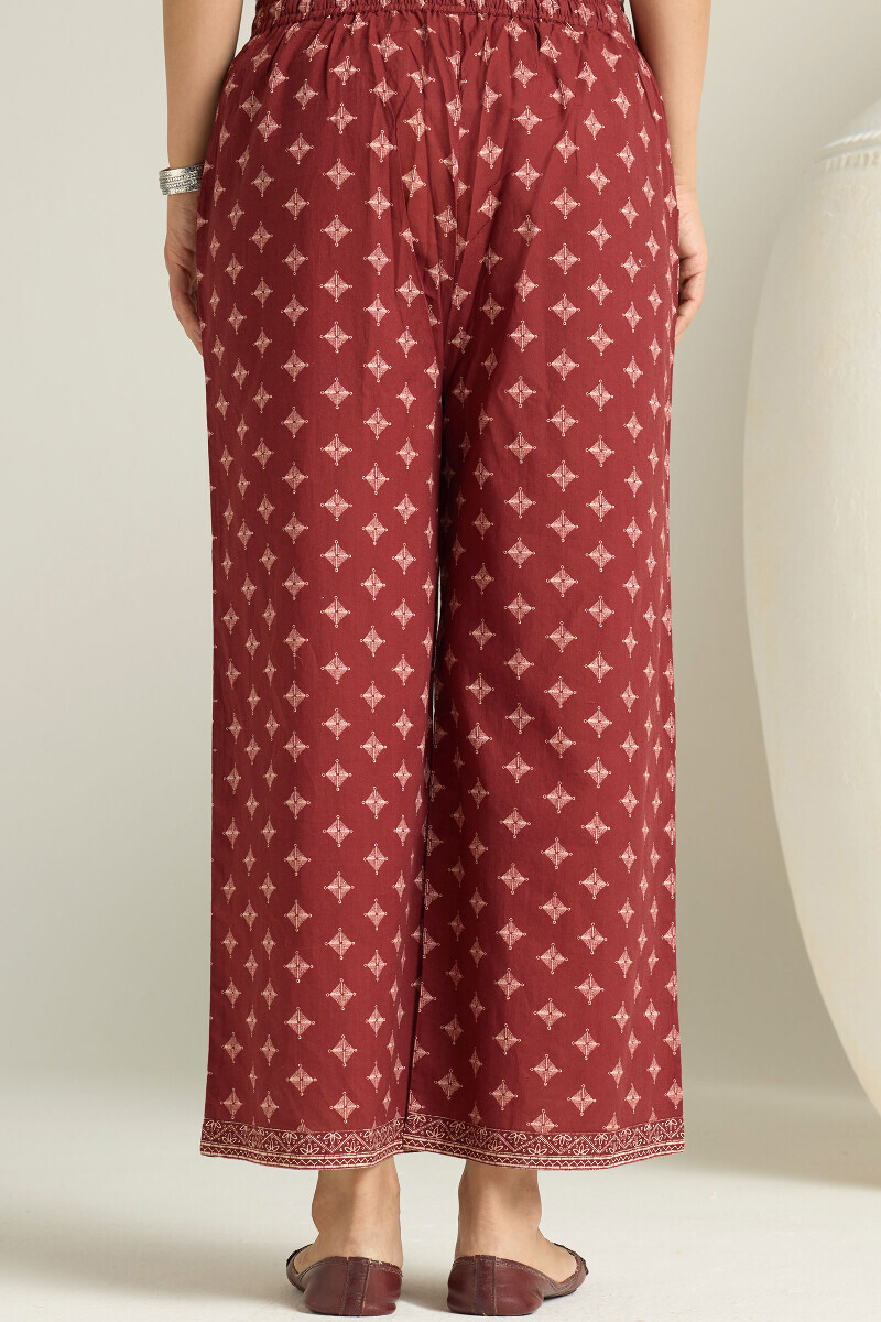 Maroon Printed Cotton Farsi