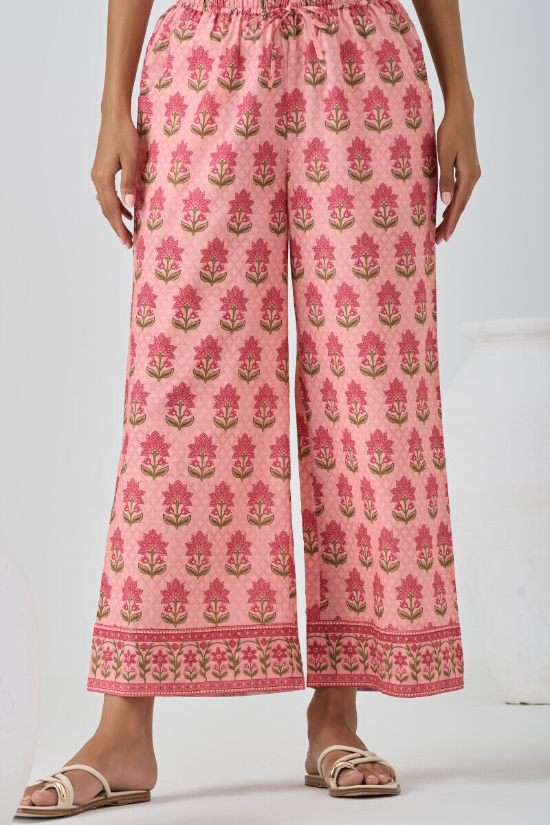 Peach Printed Cotton Farsi