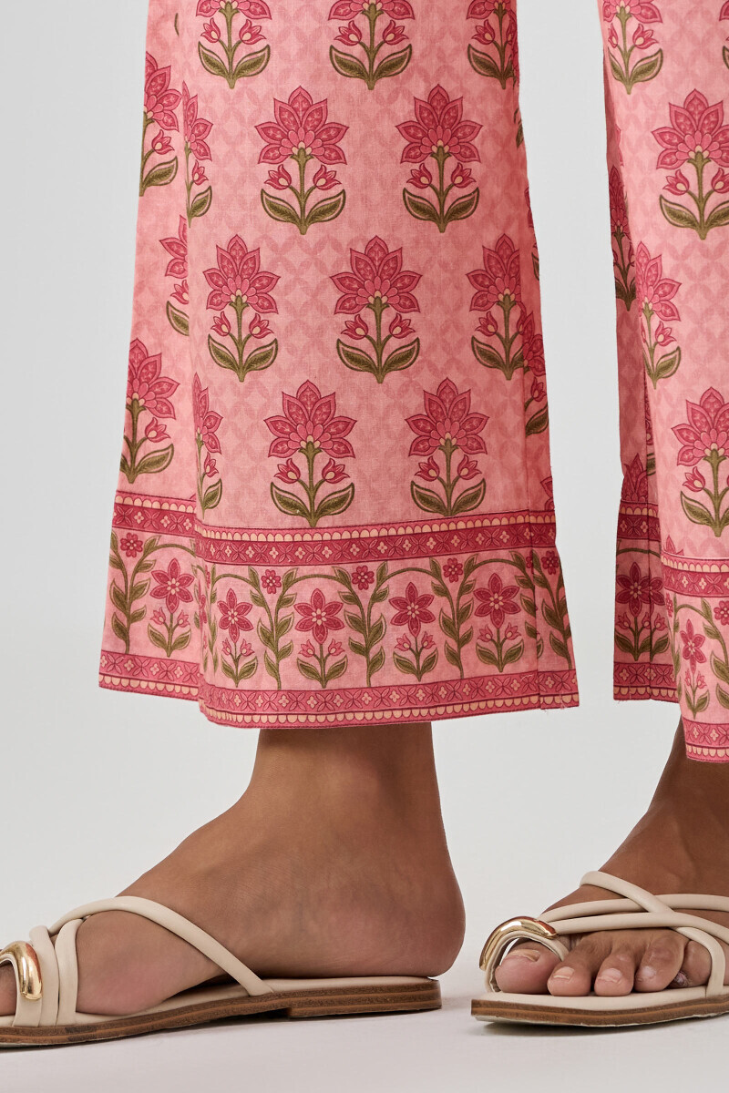 Peach Printed Cotton Farsi