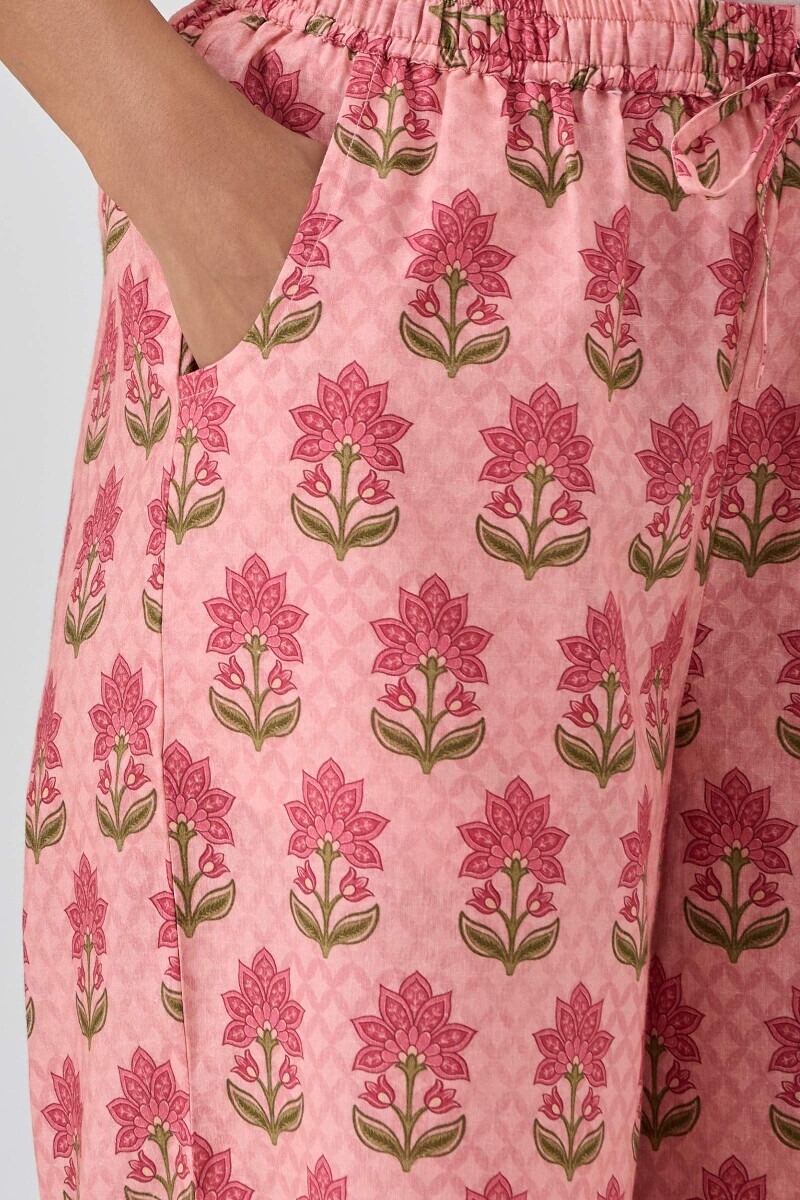 Peach Printed Cotton Farsi