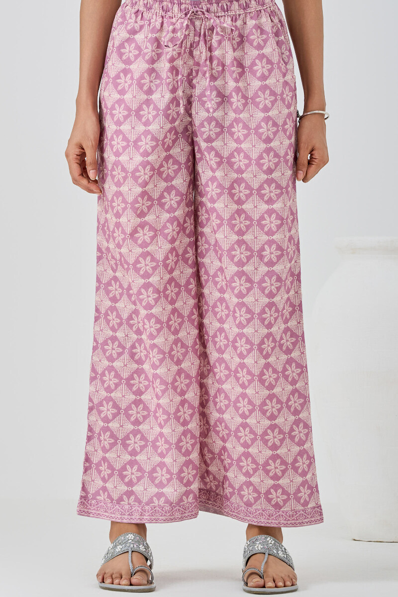 Purple Printed Cotton Farsi