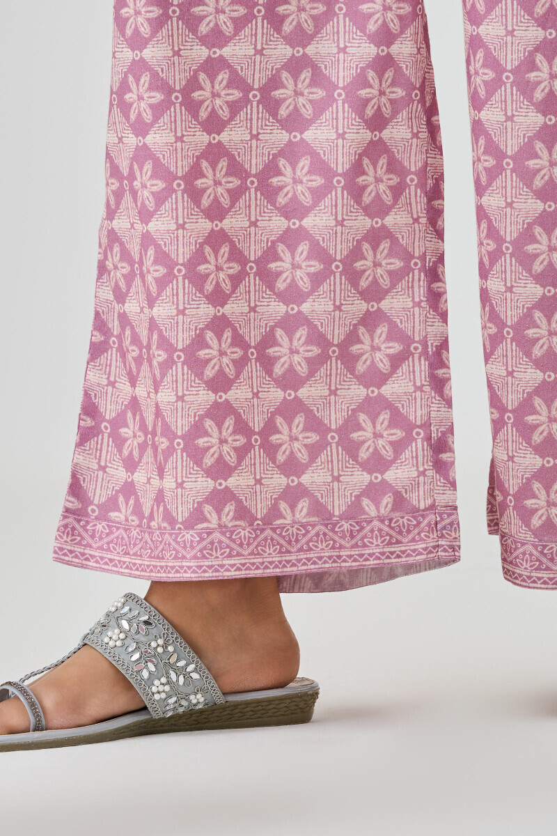 Purple Printed Cotton Farsi