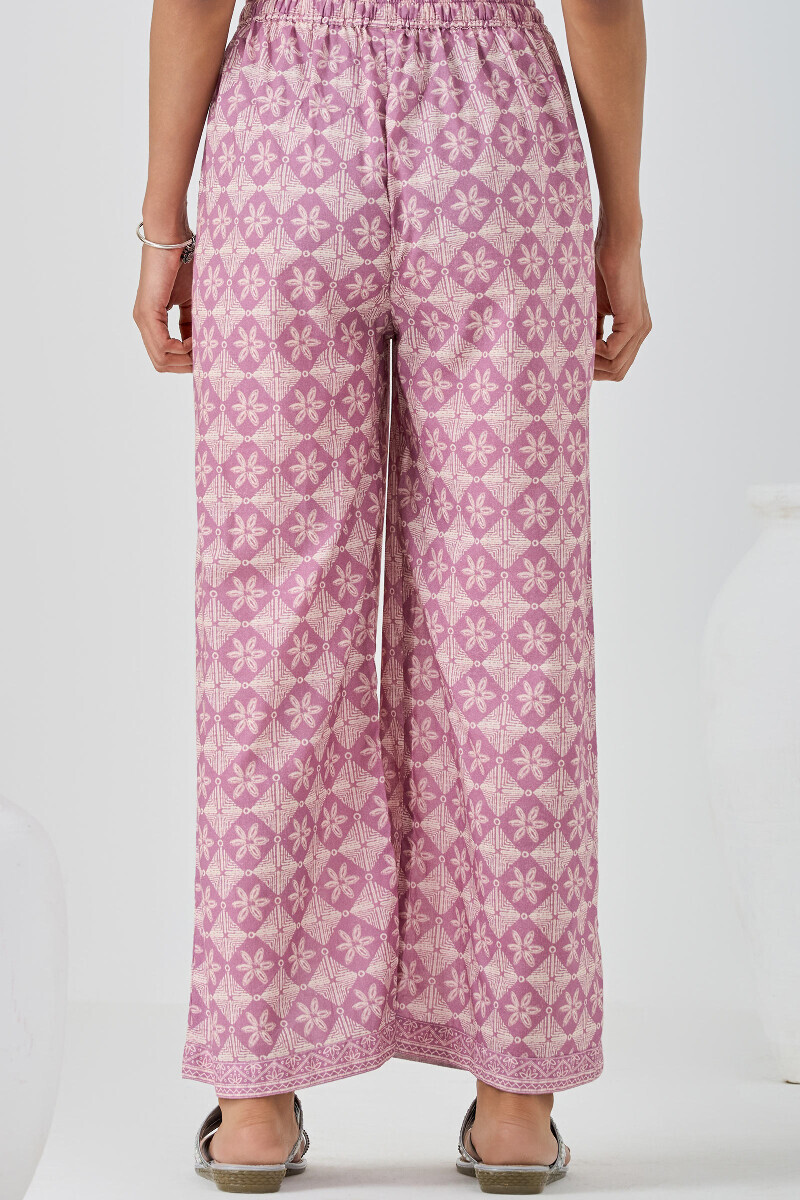 Purple Printed Cotton Farsi