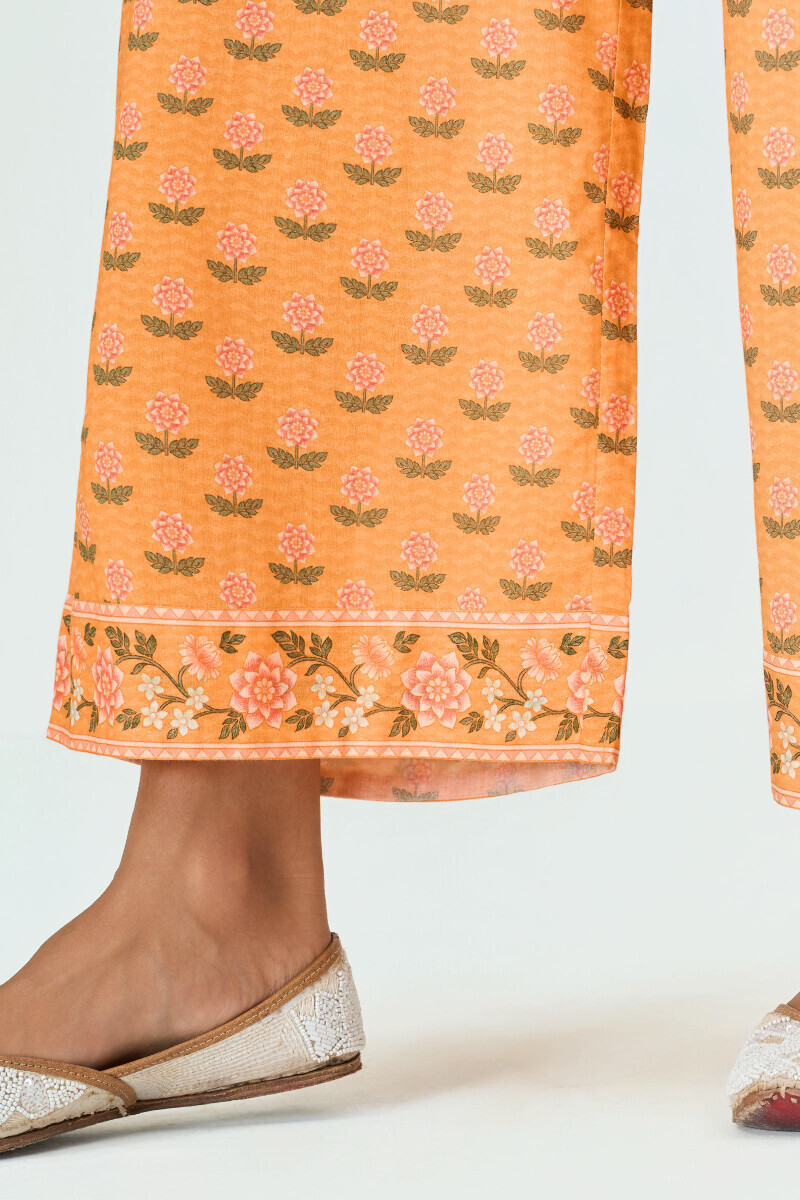 Yellow Printed Cotton Farsi