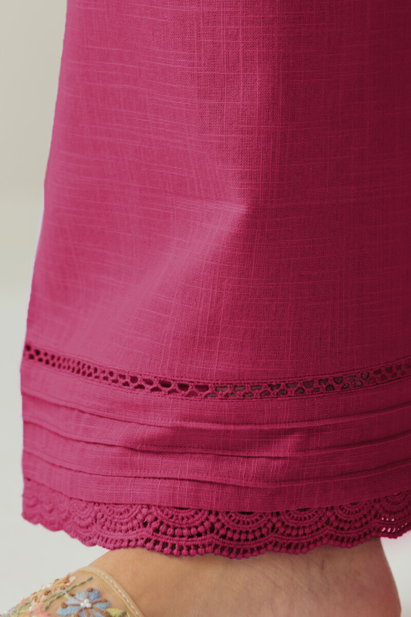 Pink Handcrafted Gauze Slub Farsi