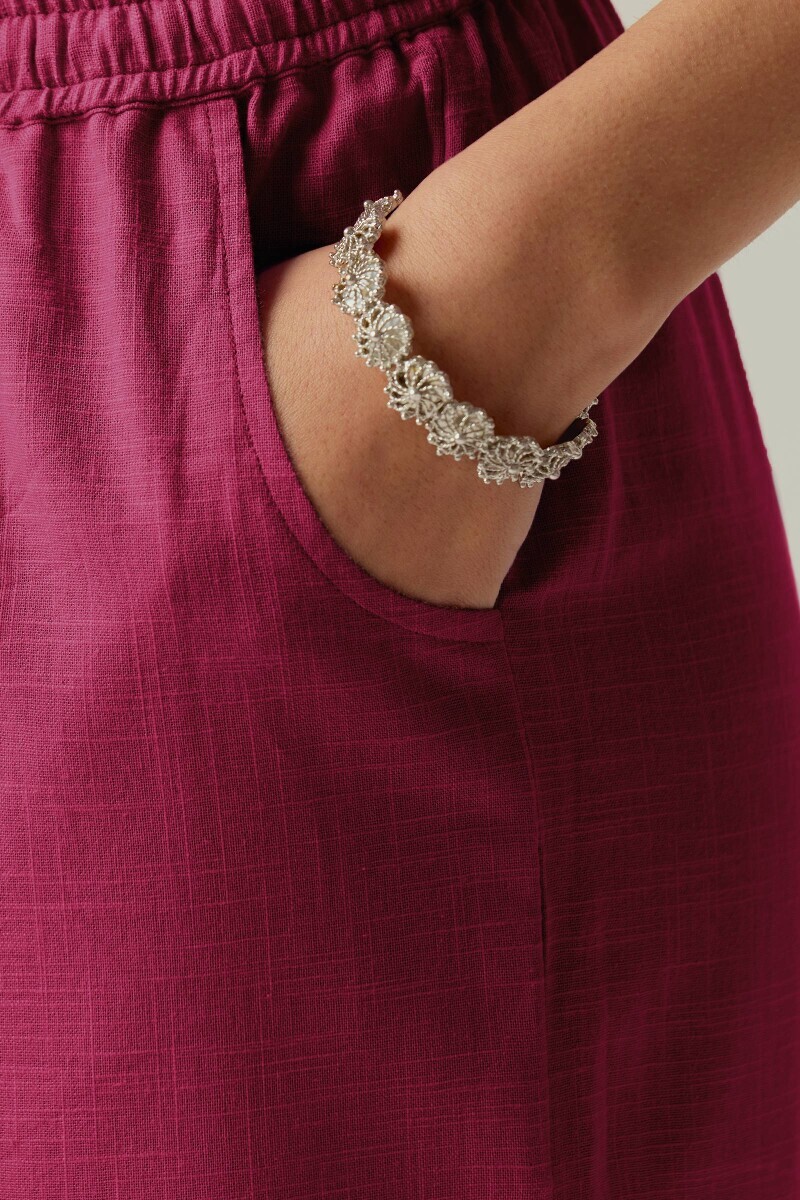 Pink Handcrafted Gauze Slub Farsi