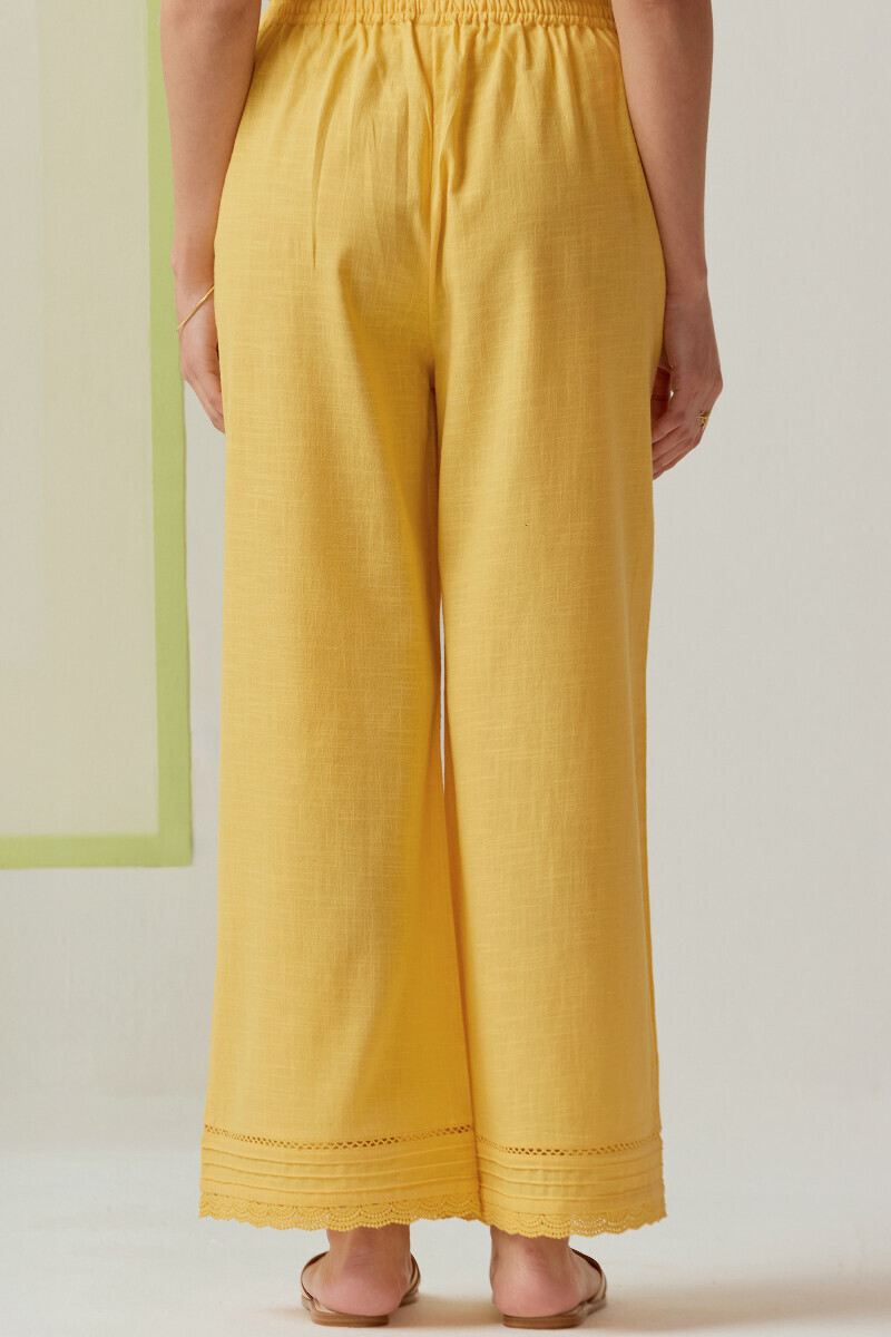 Yellow Handcrafted Gauze Slub Farsi