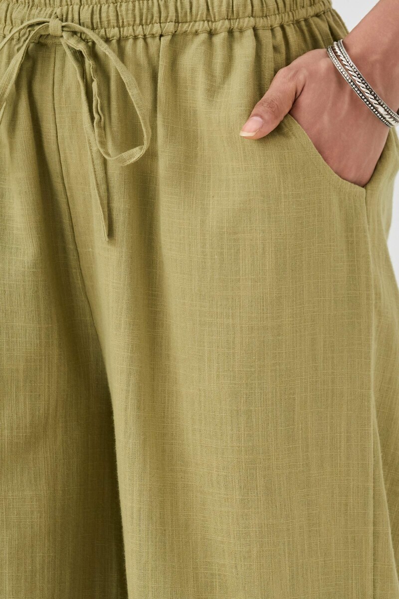 Green Handcrafted Gauze Slub Farsi