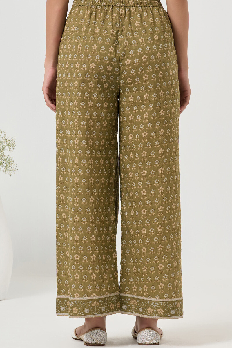 Green Hand Block Printed Cotton Farsi
