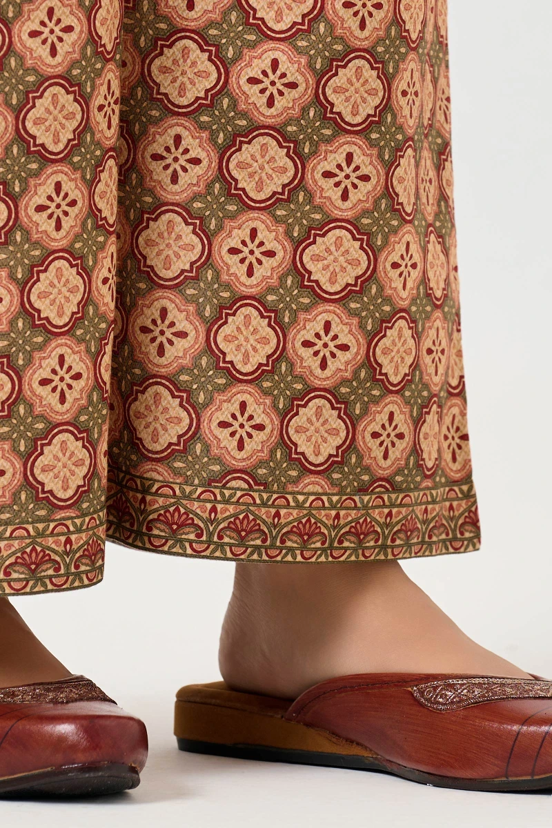 Beige Printed Cotton Farsi