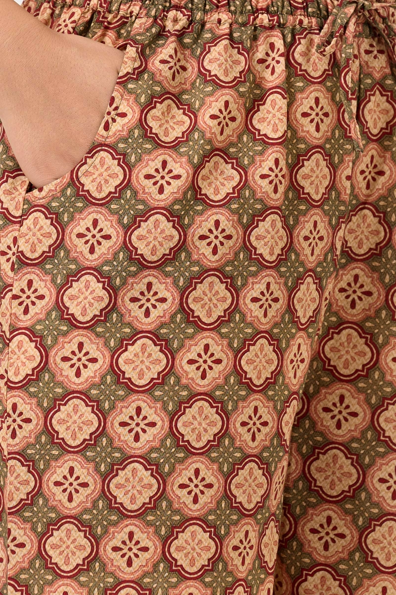 Beige Printed Cotton Farsi