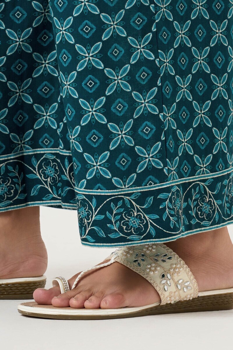 Blue Printed Cotton Farsi